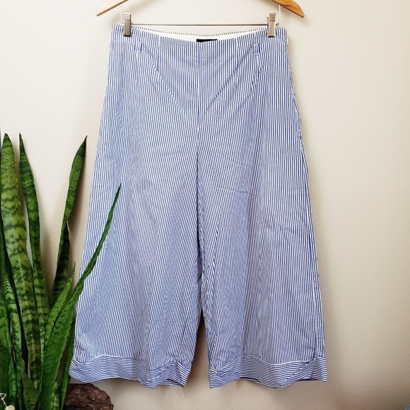 J. Crew Pants - J. Crew cuffed wide leg crop pant shirting stripe J. Crew Pants - J. Crew cuffed wide leg crop pant shirting stripe